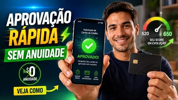 Cartão de crédito online aprovado na hora e sem anuidade no celular