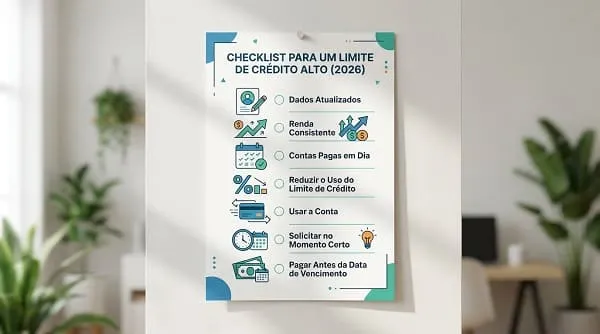 Checklist para conseguir limite alto no cartão de crédito em 2026