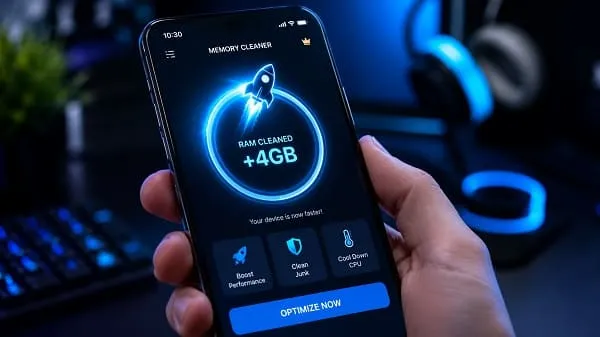 Aplicativo utilitário limpando a memória RAM do celular Android para deixar mais rápido.